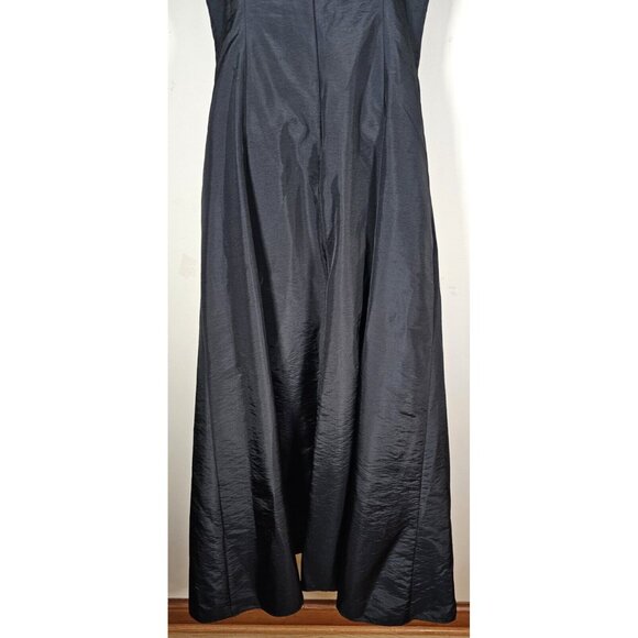 J Rose Size 8 Dress Black Satiny Taffeta Empire Waist with Bow Party Prom Formal - Picture 7 of 9